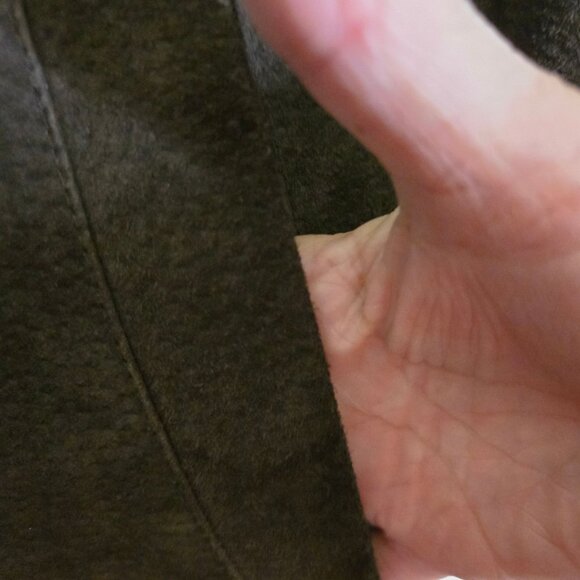 Phase Two Brown Suede Full Zip Collared Pocket Jacket Size M - Picture 5 of 8